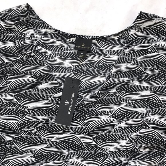 New Worthington Mini leaved v neck top XL - Picture 2 of 7